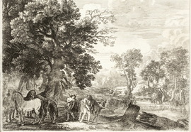 Herman_van_swanevelt._landscape_with_horse._printed_xviii_century._etching.__19%d1%8524_3_cm.