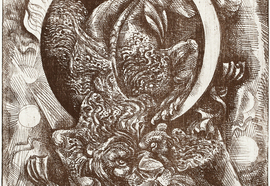 Volovitch_v._circus._lion__leaping_through_the_ring._polyptych._1980._etching._edition_330._33x26_5_cm.