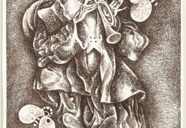 Volovitch_v._circus._the_clowns_and_the_butterfly._1980._etching__reservazh._edition_1030._32x20_5_cm.