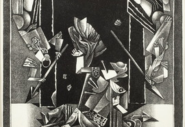 Volovitch_v._aeschylus._oresteia._trojan_war._third_list._1987._etching__soft-touch_varnish._edition_31._49x43_5_cm.