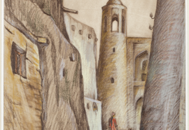 Img_0610_kazantsev_a._buhara._girl_in_red._1975.__watercolor_on_paper__pastel__chalk._44_8x37_1_cm.